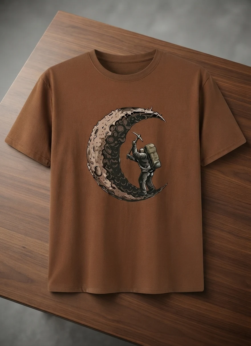 Graphic Drop Shoulder Oversized Tee – Exploring Moon